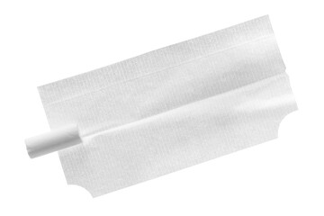 rolling paper flying and tobacco slim filter, isolated on white background, clipping path	