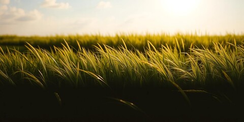 Silhouette of continuous waving grass, ideal for meadow themed borders,  autumn,  simple