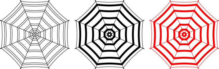 top view beach umbrella icon set © Sutana