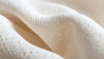 Close-up Shot of Beige Fabric Folds with Delicate Texture in Neutral Lighting