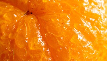 Close Up Shot of a Bright Orange Citrus Fruit Peel With Textured Surface