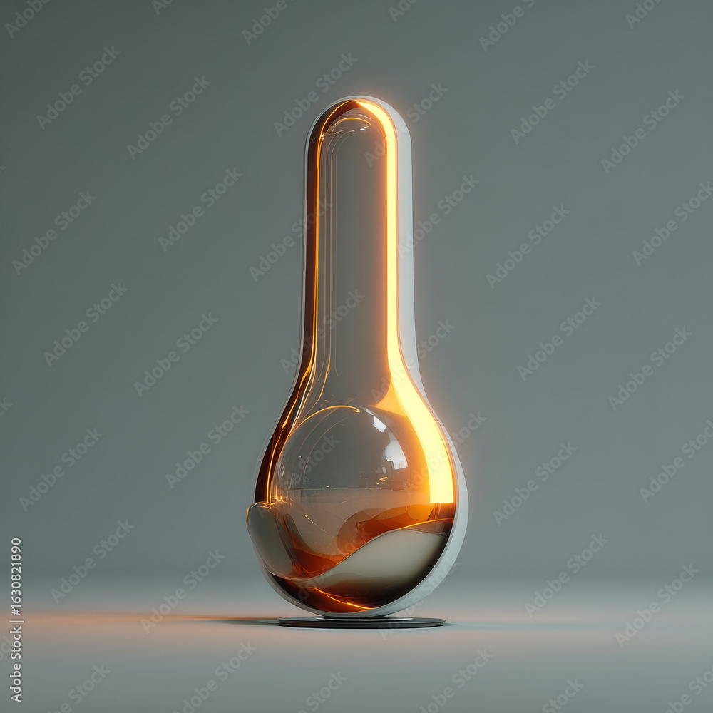 Poster futuristic floor lamp with sleek, modern design emits ambient lighting, creating warm and inviting a