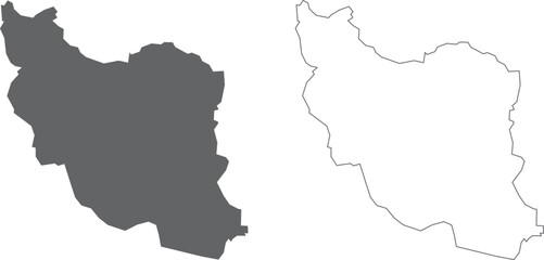 vector illustration of simple abstract map of Iran