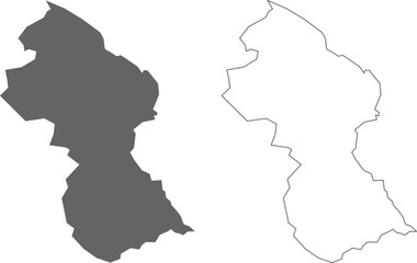 vector illustration of simple abstract map of Guyana