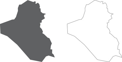 vector illustration of simple abstract map of Iraq