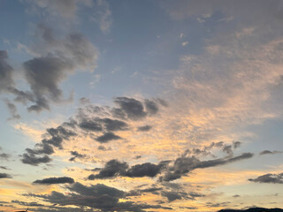 Colorful Sunset Clouds Spreading Across Evening Sky
