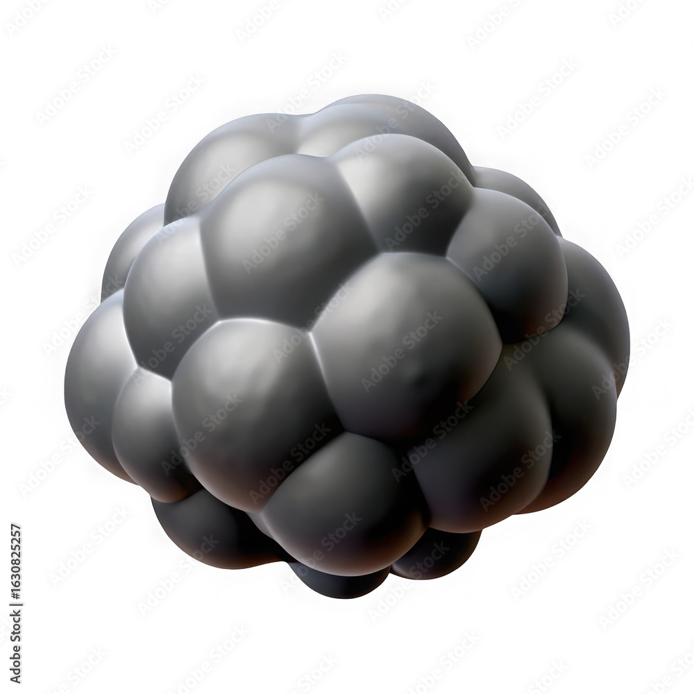 Poster abstract 3d cell cluster isolated on transparent background