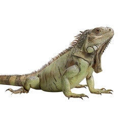 Fototapeta premium Png of A majestic green iguana, displaying its vibrant colors and unique features with a proud posture.