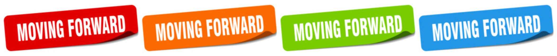 moving forward sticker. moving forward sticker set on white background