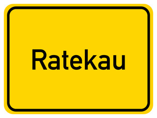 Illustration of a city entrance sign for the city of Ratekau