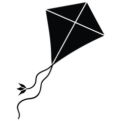 a kite soaring in the wind. Ideal for kids, outdoor activities, or seasonal designs with white background 