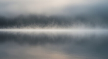 Fototapeta premium Misty Morning Lake Scenery