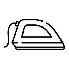 Clothes iron black line icon
