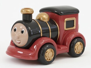 Adorable Red and Black Toy Train - 3D Render