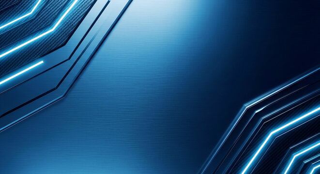 Dynamic blue futuristic background glowing neon lines sleek metallic carbon fiber design