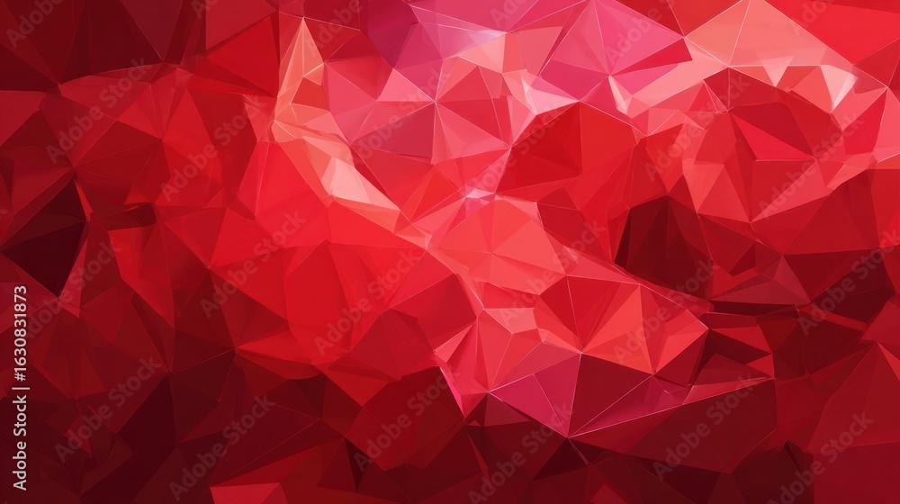 Poster red polygonal mosaic abstract background creates dynamic, fractured surface textures