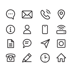 Communication contact icons for digital interfaces vector