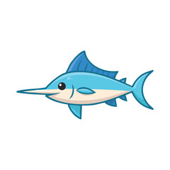 Obraz premium A vibrant illustration of a Swordfish swimming in the ocean