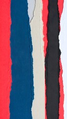Naklejka premium Abstract Paper Torn Strips in Bold Colors. Abstract Vertical Phone Background