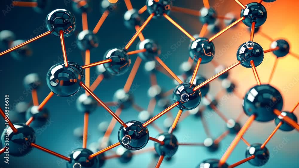 Poster molecular structure: a captivating image showcases a close-up view of a molecular structure, highlig