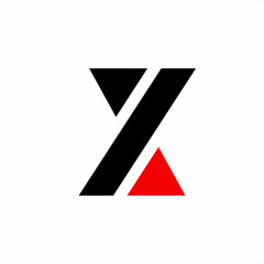 Letter X logo design with slash and triangle marks.