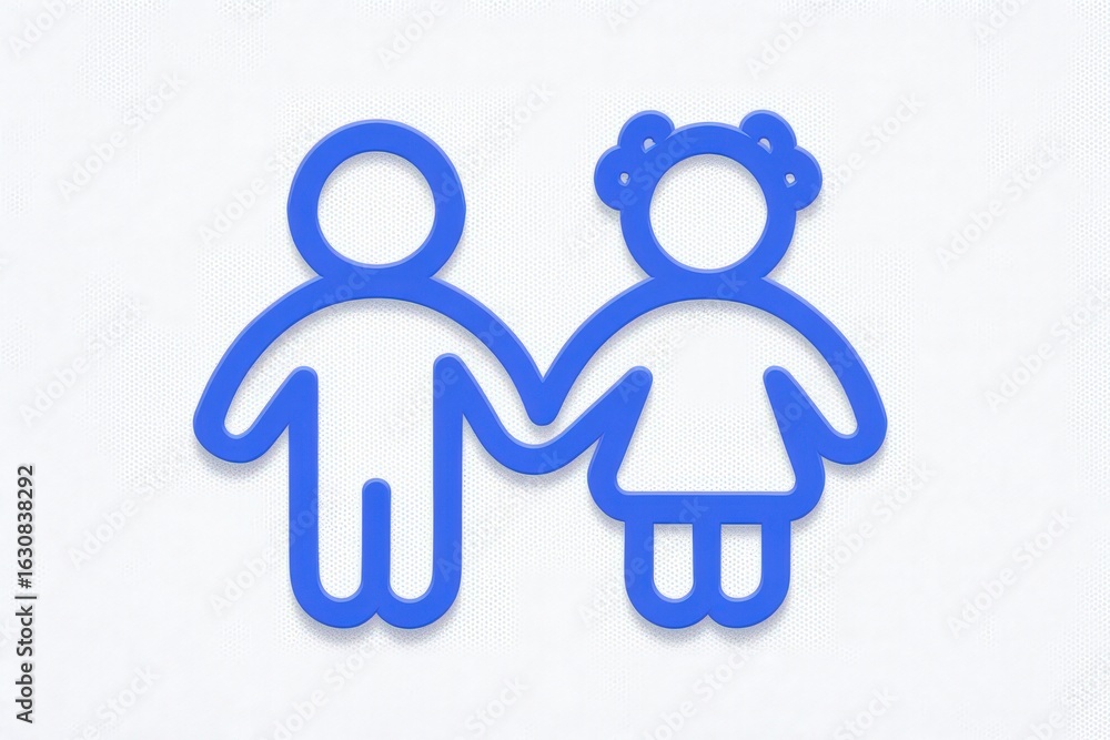Poster two outlined figures symbolizing connection and unity embodying friendship and partnership in a mini