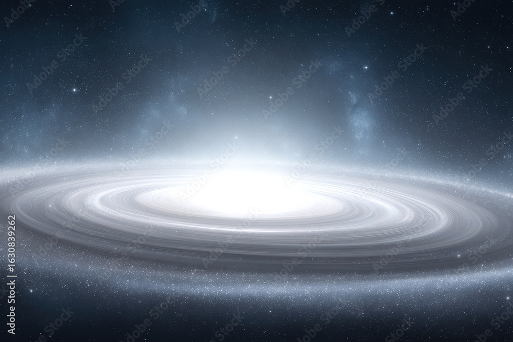 Poster celestial event shines brightly in cosmos revealing vast swirling patterns of luminous energy and st