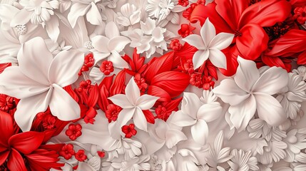 Elegant floral arrangement with vibrant red and white blooms for sophisticated design projects