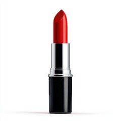 Red lipstick against a white background.  Glossy, high-quality image