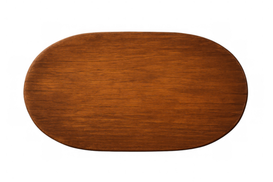 Oval wooden sign isolated on transparent background, perfect for adding custom text or graphics