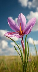 Fototapeta premium Close-up of a vibrant saffron flower