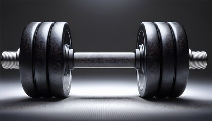 black adjustable dumbbell with textured grip designed for strength training and fitness workouts showcasing its sleek and modern design