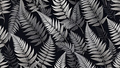 Elegant Monochrome Fern Motif