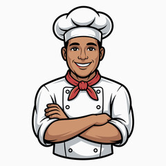 Chef Character Illustration with Smiling Expression