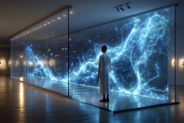 High voltage display in sci fi hall high resolution picture