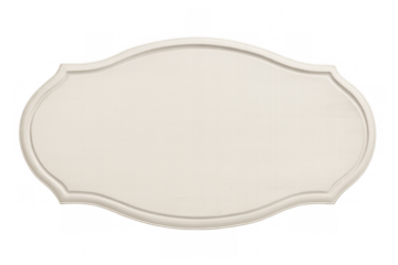Classic white wooden sign isolated on transparent background, perfect for adding custom text or designs