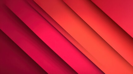 Fototapeta premium Abstract arrangement of diagonal planes with shades of red, coral, and pink colors