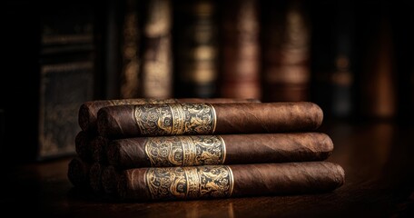 Premium Hand-Rolled Cigars with Elegant Gold Bands
