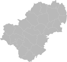 Fototapeta premium Kaluga Oblast, Russia – administrative vector map with district boundaries (Web Mercator projection, PPT-compatible & fully editable)