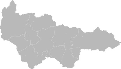 Fototapeta premium Khanty-Mansi Autonomous Okrug–Yugra, Russia – administrative vector map with district boundaries (Web Mercator projection, PPT-compatible & fully editable) 