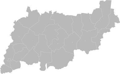 Fototapeta premium Kostroma Oblast, Russia – administrative vector map with district boundaries (Web Mercator projection, PPT-compatible & fully editable)