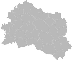 Oryol Oblast, Russia &ndash; administrative vector map with district boundaries (Web Mercator projection, PPT-compatible & fully editable)