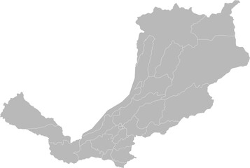 Buryatia Republic, Russia – administrative vector map with district boundaries (Web Mercator projection, PPT-compatible & fully editable)