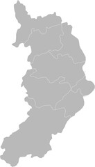 Khakassia Republic, Russia &ndash; administrative vector map with district boundaries (Web Mercator projection, PPT-compatible & fully editable)