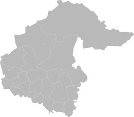 Tyumen Oblast, Russia – administrative vector map with district boundaries (Web Mercator projection, PPT-compatible & fully editable)