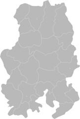 Udmurt Republic, Russia &ndash; administrative vector map with district boundaries (Web Mercator projection, PPT-compatible & fully editable)