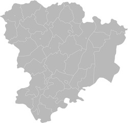 Volgograd Oblast, Russia – administrative vector map with district boundaries (Web Mercator projection, PPT-compatible & fully editable)