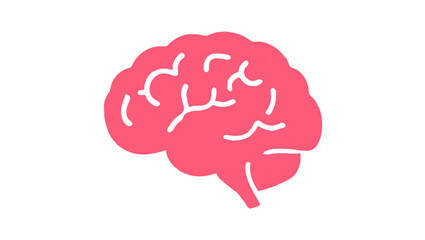 Stylized Brain Illustration in Pink

