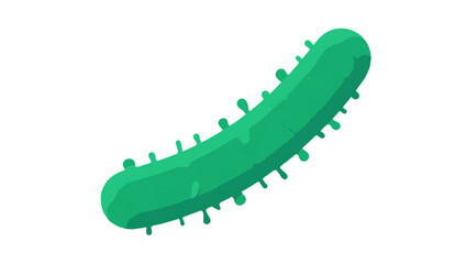 Naklejka premium Green Bacteria Cell Floating as a Microscopic Organism Illustration