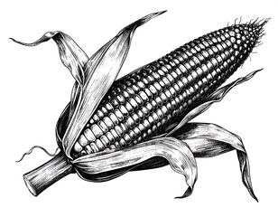 Detailed graphic of corn cob